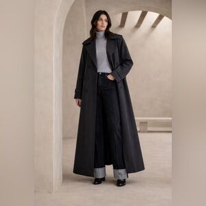 Vintage Kristen Blake Maxi Tench Coat, Black, 6